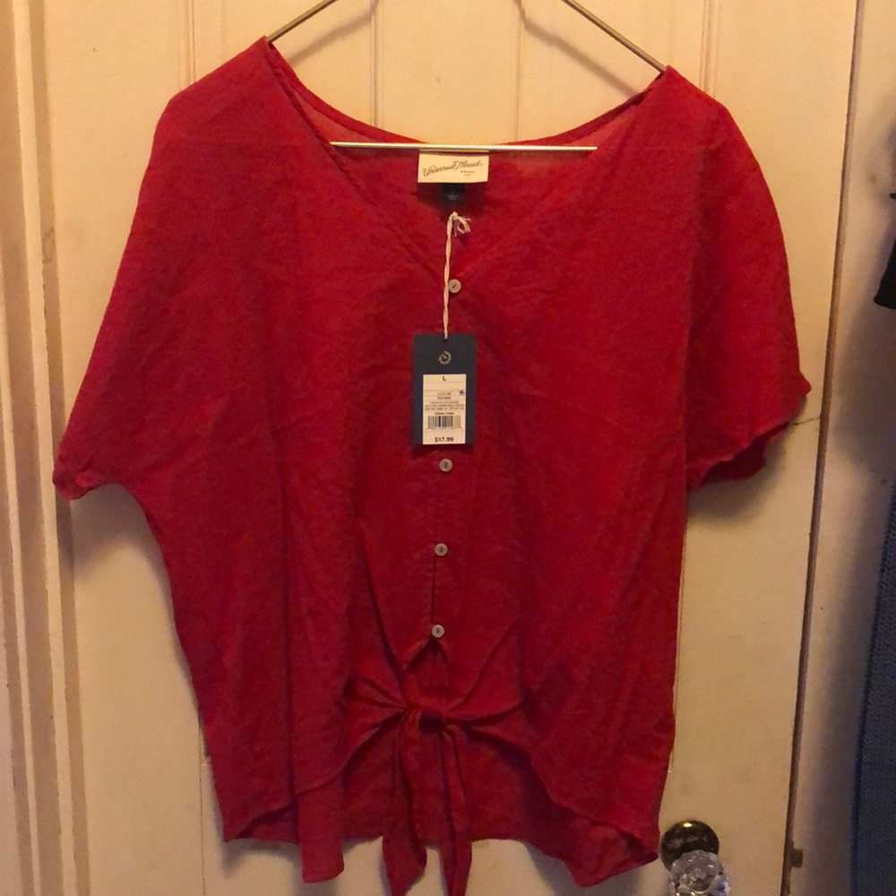 Red universal thread crop top